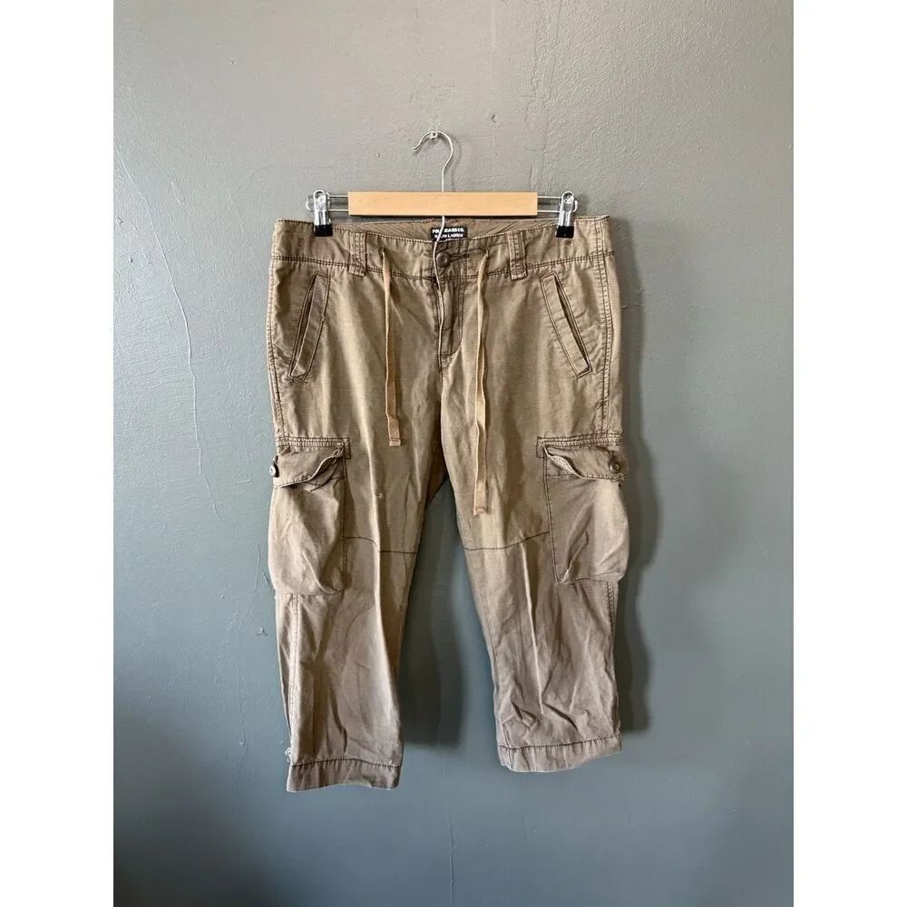 Y2K Polo Ralph Lauren Womens Brown Cargo Cropped Pants Size 8